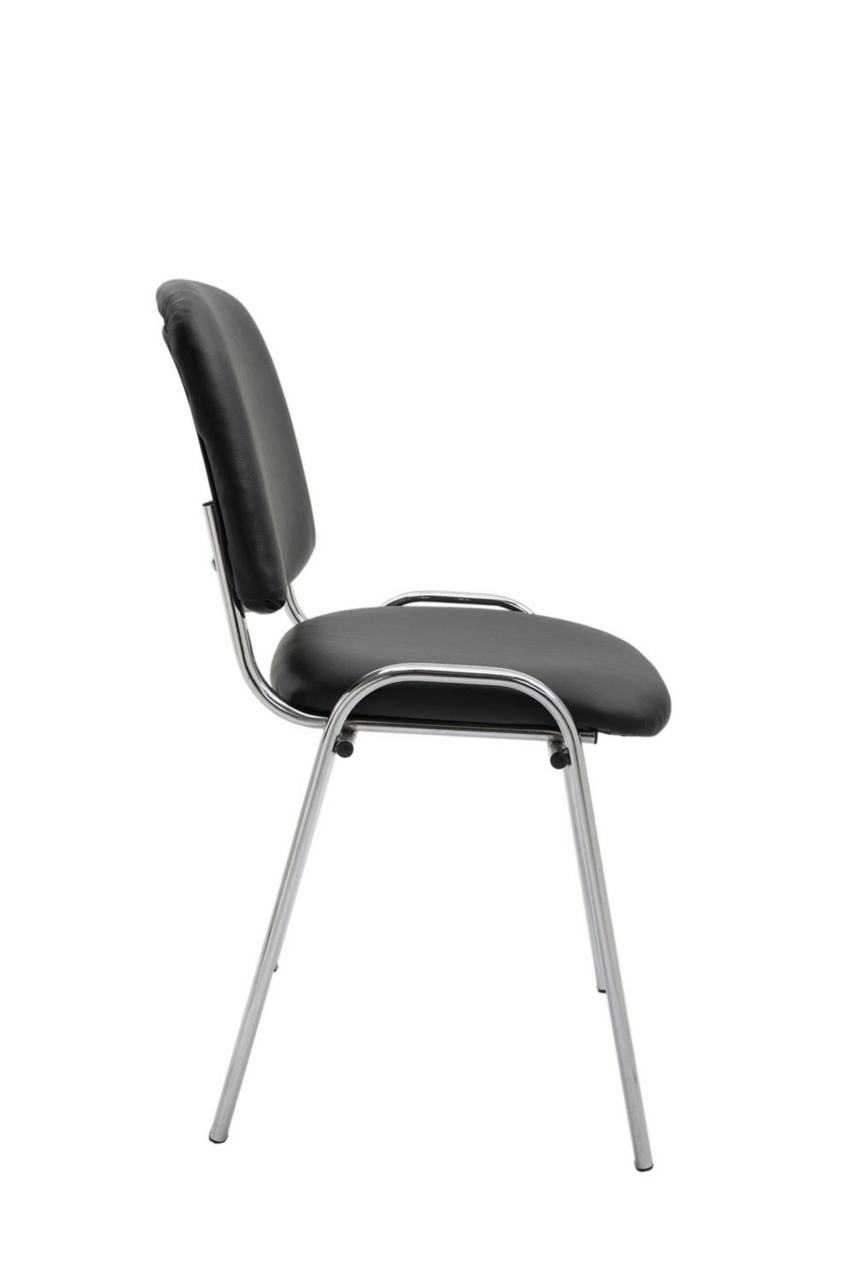 BESUCHERSTUHL Keen, Kunstleder mit Gestell in Chromoptik / Bezug Schwarz - Chromfarben/Schwarz, Textil/Metall (54/79/48cm) - TPFLiving