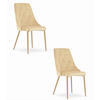 ESSZIMMERSTUHL 2er Set Beigefarbener Velours, Diamantpolsterung, Bequeme Sitzfläche - Beige, Textil (48/89/43cm) - Best For Home