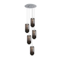 GALERIELEUCHTE Velo 5-flammig Rauch Ø 18cm - Anthrazit/Weiß, Glas (18/18/33cm) - s.luce