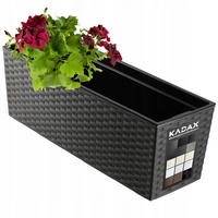 BLUMENKASTEN mit Einsatz 56 cm, Graphit - Graphitfarben, Kunststoff - KADAX