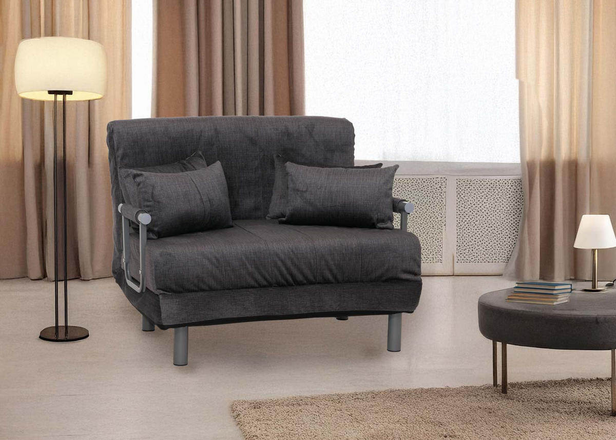 SCHLAFSESSEL Anthrazit - Anthrazit, Textil (105/80/190cm) - MCW