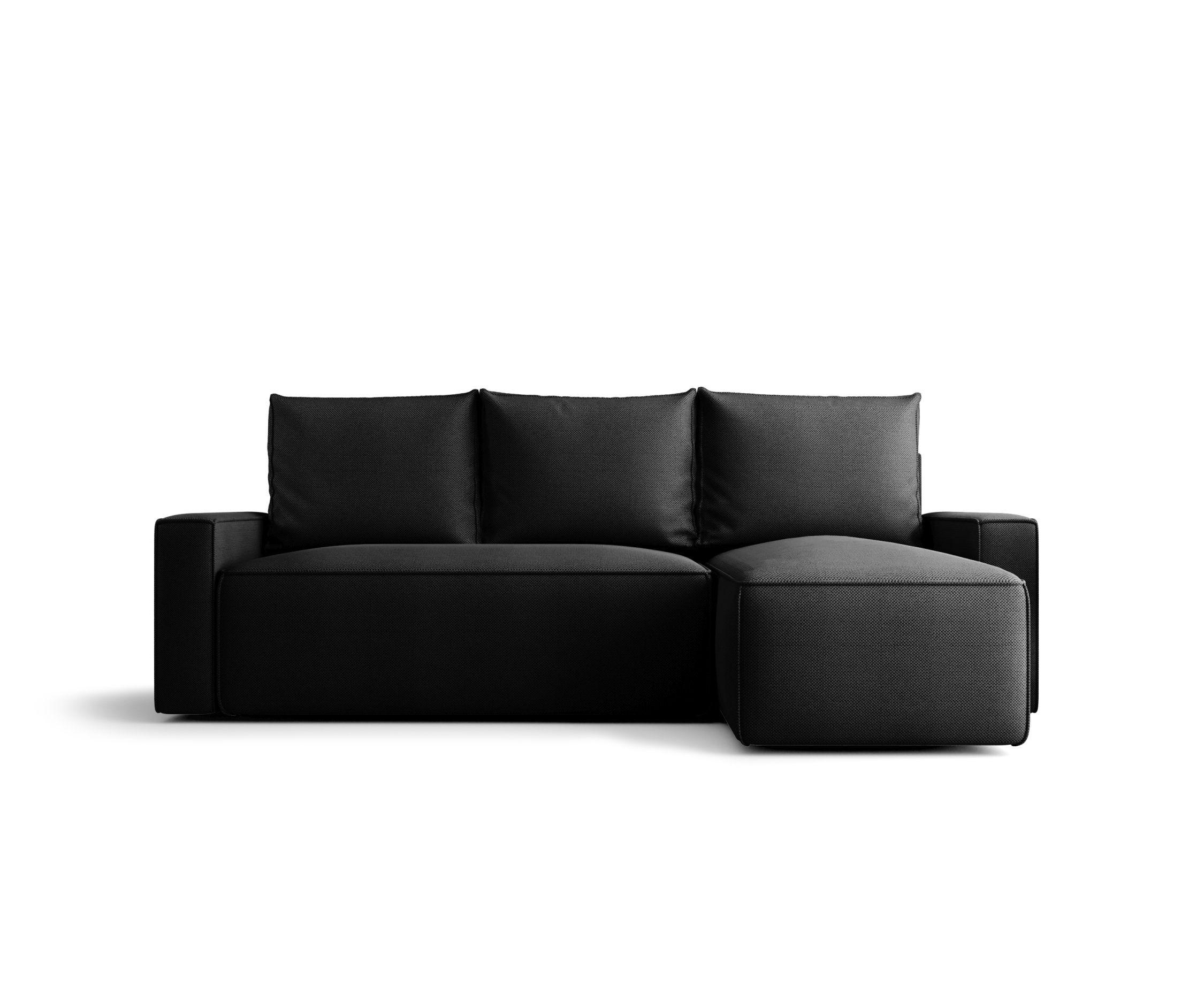 ECKSOFA mit Schlaffunktion SAVIO Curio 99 Rechts - Schwarz, Textil (232/140cm) - Bedante