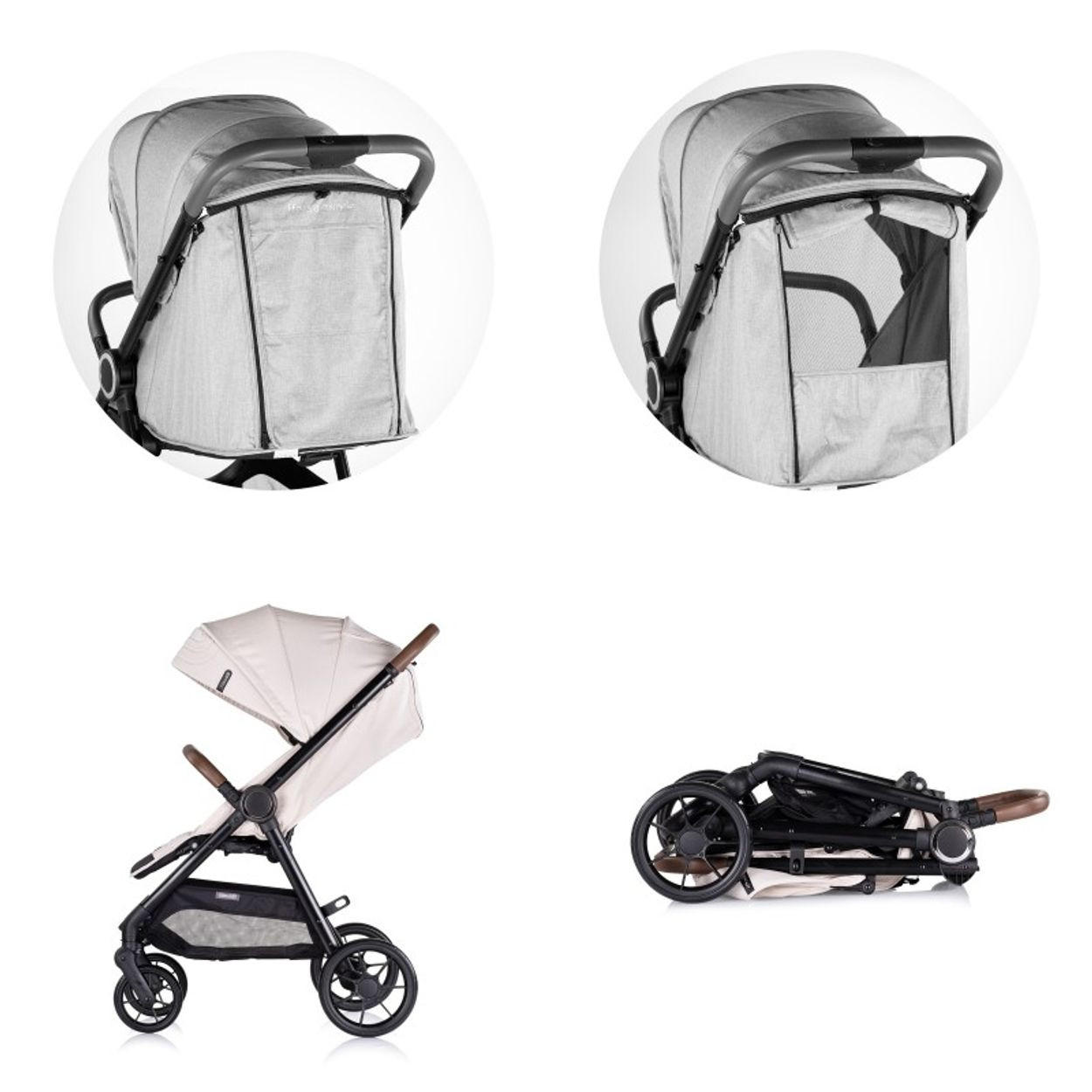 Thumbnail - Chipolino Kinderwagen, Champagner, Metall, 56x102x75 cm, unisex, Federung, Baby on Tour, Kinderwagen, Buggys