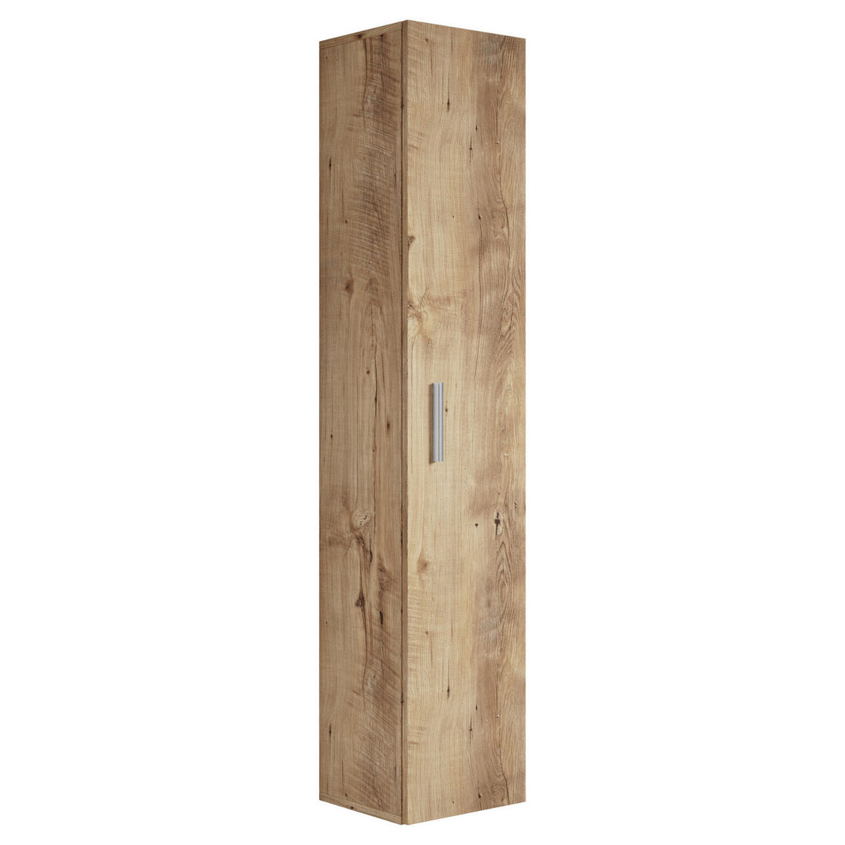 BADEZIMMERSCHRANK Pluto mit 1 Tür Kastanien Eiche - 30 x 30 x 150 cm - Kastanienfarben/Eichefarben, Holz (30/150/30cm) - Badplaats
