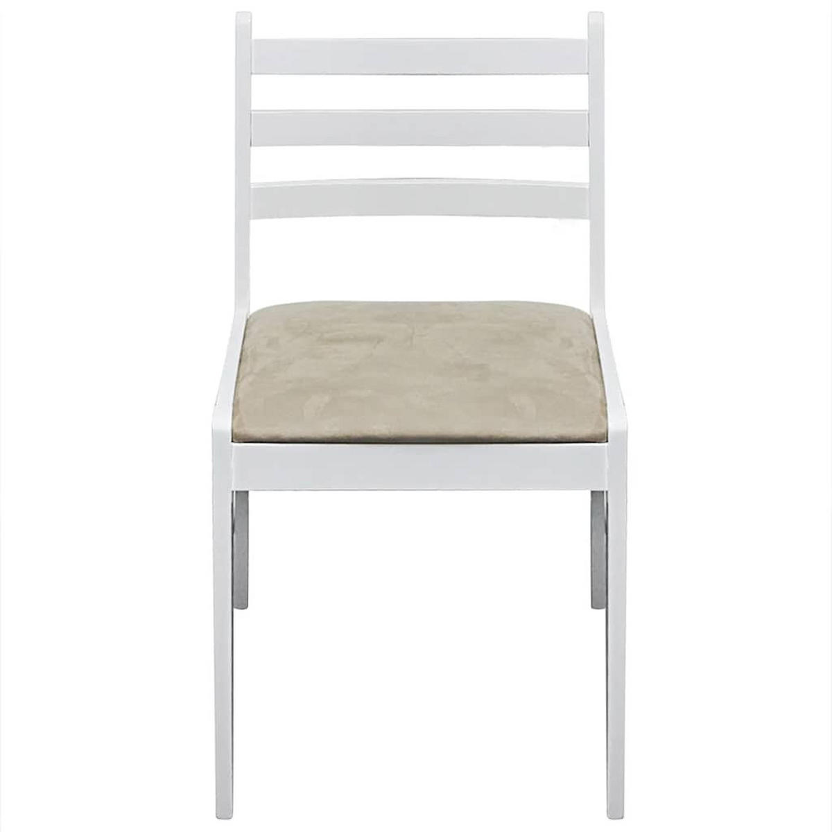 ESSZIMMERSTÜHLE 4 Stk. Weiß Massivholz Gummibaum und Samt 44*45*81cm - Weiß/Grau, Metall (44/81/45cm) - ZMH