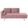 CHAISELONGUE Samtstoff rosa linksseitig Miramas - Pink/Goldfarben, Textil (171/63/79cm) - Beliani