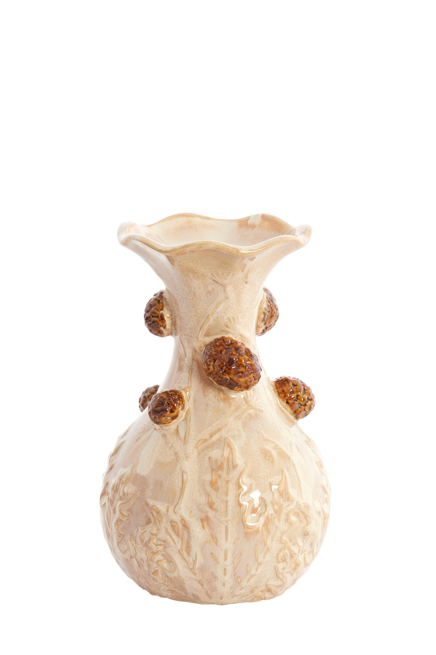 VAZE Blissa Braun 12/12/20 cm - Braun, Keramik (20cm) - Light & Living