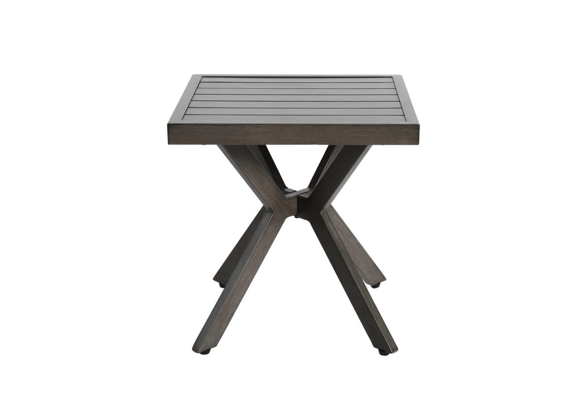 BEISTELLTISCH 45/45/47 cm dunkelgrau aus Aluminium für Außenbereich - Dunkelgrau, Metall (45/45/47cm) - OKWISH