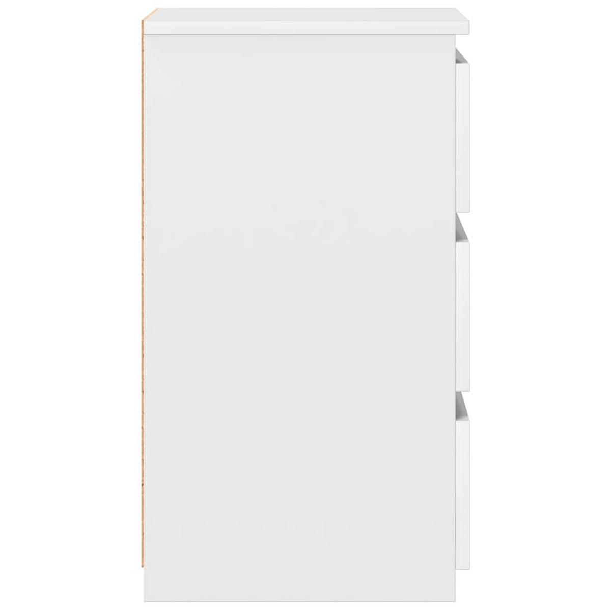 NACHTTISCH 2 Stk. mit 3 Schubladen 40/35/62,5 cm aus Holzwerkstoff in Weiß - Weiß, Holz (40/62.5/35cm) - vidaXL