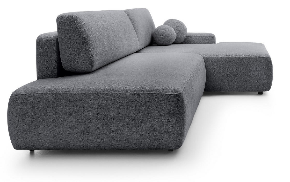 ECKSOFA 275 cm mit Schlaffunktion Orea O, Rechts, Dunkelgrau - Dunkelgrau, Holz (164/276cm) - Emporius