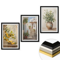 WANDBILDER 3er-Set - 40x60 cm Schwarzer Rahmen - Zitronen in einer Pflanzenvase - Schwarz, Kunststoff (40/60cm) - ArtPrintCave
