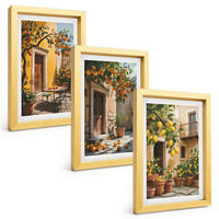BILDER SET 3er Set - 20x30 cm Goldrahmen - Zitrusfrüchte, Hofpflanzen - Goldfarben, Kunststoff (20/30cm) - TULUP