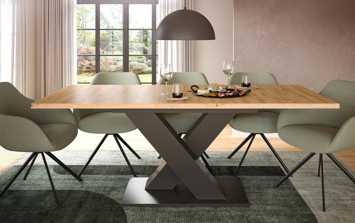 ESSTISCH Eiche, grau 150 - 190 cm, Küchentisch ausziehbar - Eiche Artisan/Grau, Holz/Holzwerkstoff (190/90/76cm) - Inn.Furn