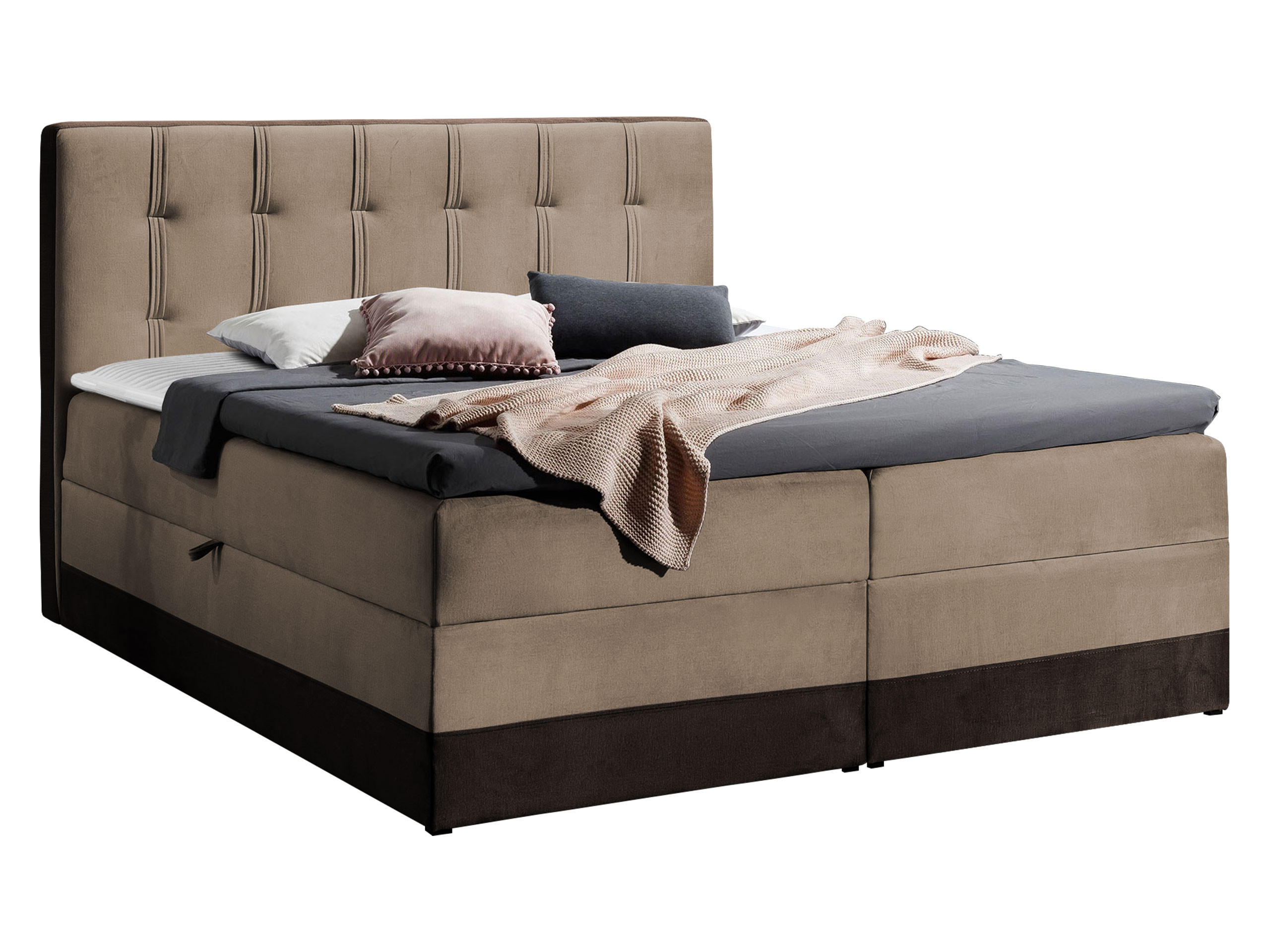 BOXBETT Royal - Hellbraun/Braun, Holz (180/200cm) - MIRJAN24