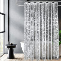 DUSCHVORHANG 180 x 210 cm 3D Steinmuster EVA Wasserdicht - Transparent, Kunststoff (180/210cm)