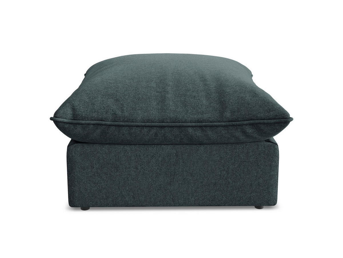 POUF Samt Stoff Blau - Blaugrau/Schwarz, Holzwerkstoff/Kunststoff (75/45/75cm) - Makamii