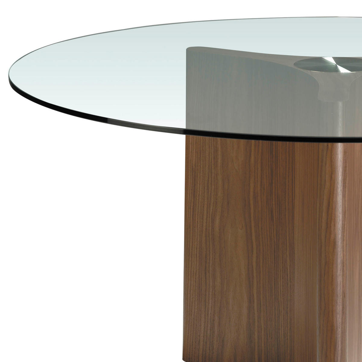 ESSTISCH Glas Walnuss 150/150/75 cm - Transparent/Walnussfarben, Holz (150/150/75cm) - ANGEL CERDA