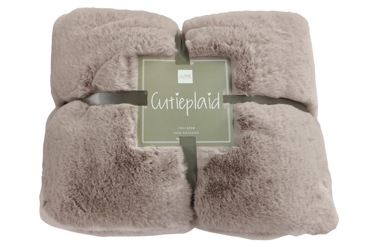 PLAID CUTIE - Plüsch - Mausgrau - 180/130/4 cm - Grau, Textil (130/180cm) - J-Line