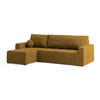 ECKSOFA VOLIRA Gelb Plüsch-Stoff mit Schlaffunktion - Gelb, Holz (230/143cm) - MASSENO