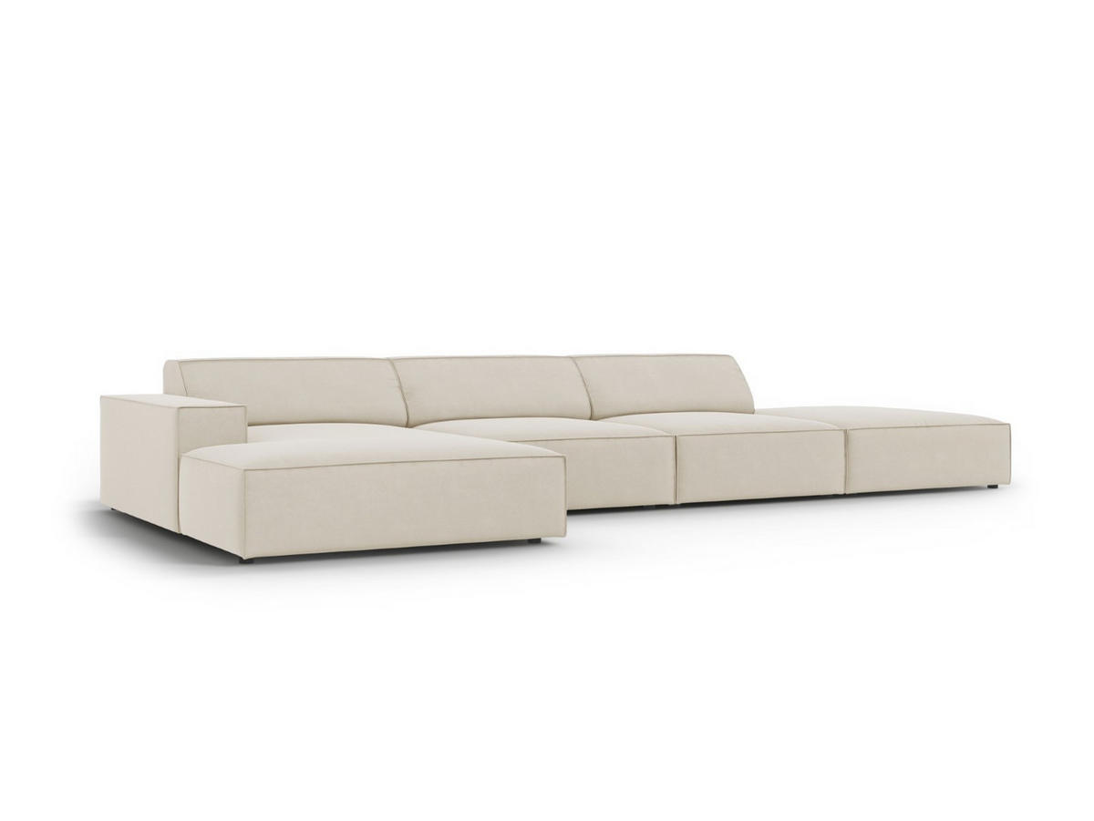 ECKSOFA links Jodie aus Samt dunkelbeige 5 Sitzplätze - Mokka, Textil (166/341cm) - Micadoni