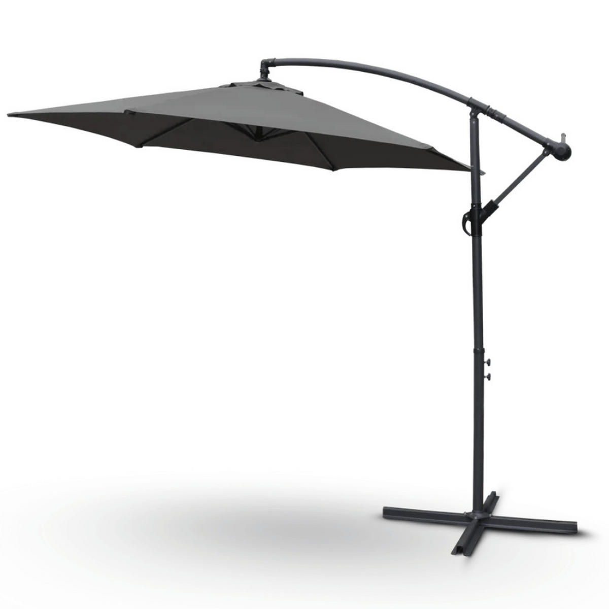 AMPELSCHIRM 270cm Wetterfest EMCO Sonnenschirm Anthrazit - Anthrazit, Kunststoff (270/270cm) - DELUKE