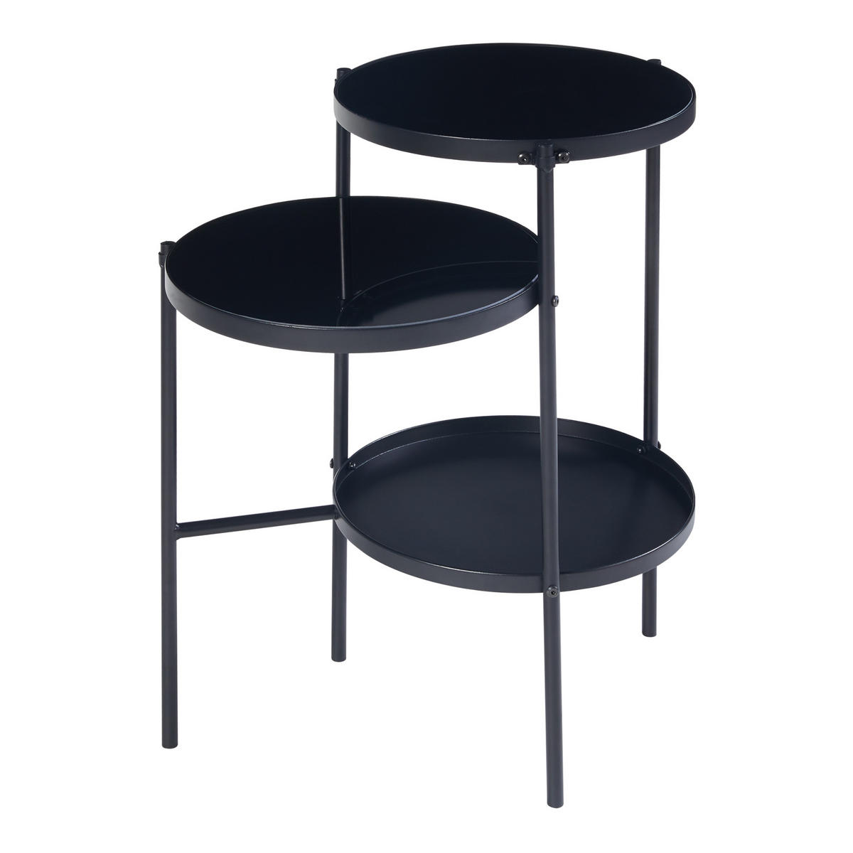 BEISTELLTISCH Mölndal - Schwarz, Metall (37/58/70cm) - [en.casa]