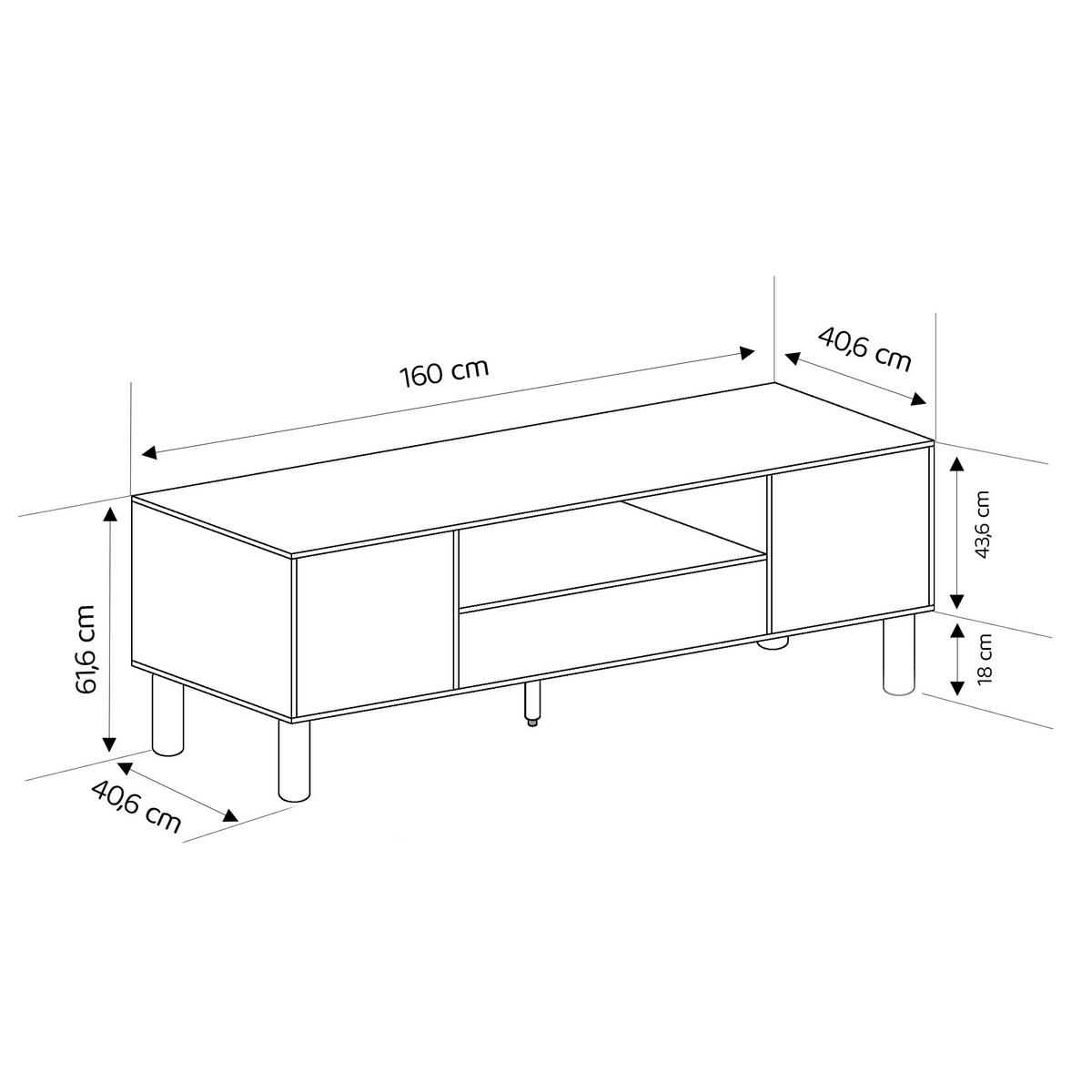 TV-LOWBOARD SENA - Naturfarben, Holzwerkstoff (160/61.6/40.6cm) - Idohome