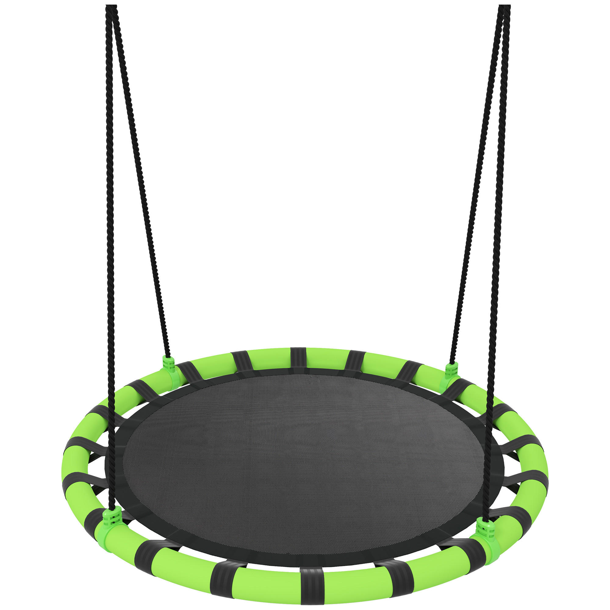 NESTSCHAUKEL Ø100 cm Tellerschaukel Verstellbar Kinderschaukel für 3-8 Jahre - Grün, Metall (100/100cm) - AIYAPLAY