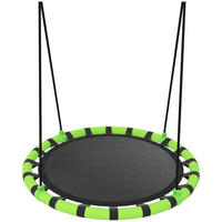 NESTSCHAUKEL Ø100 cm Tellerschaukel Verstellbar Kinderschaukel für 3-8 Jahre - Grün, Metall (100/100cm) - AIYAPLAY