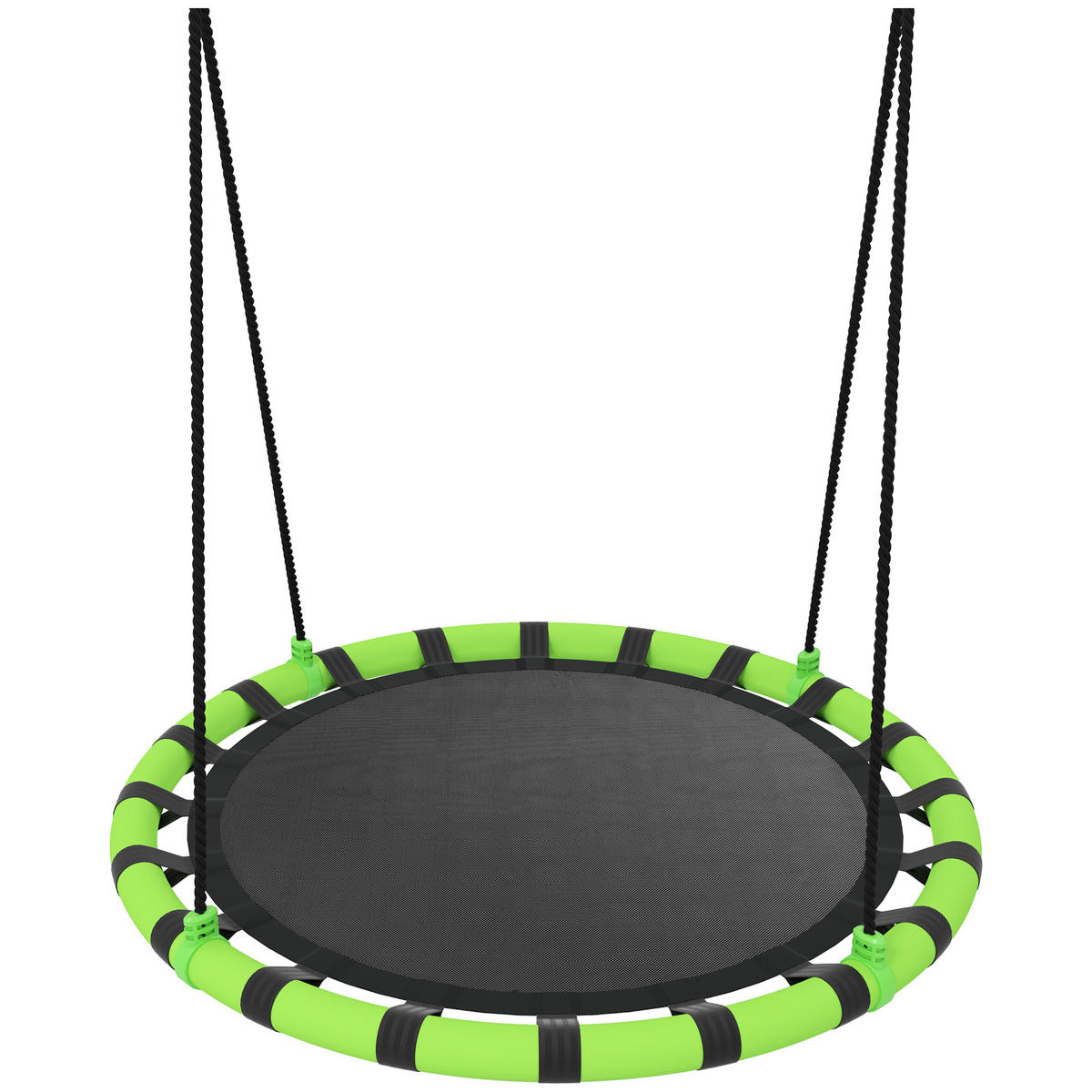 NESTSCHAUKEL Ø100 cm Tellerschaukel Verstellbar Kinderschaukel für 3-8 Jahre - Grün, Metall (100/100cm) - AIYAPLAY
