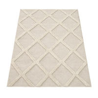 HOCHFLORTEPPICH, mit Rautenmuster, aus Polypropylen, Creme, 60 x 100 cm - Beige, Textil (60/100cm) - KADIMA DESIGN