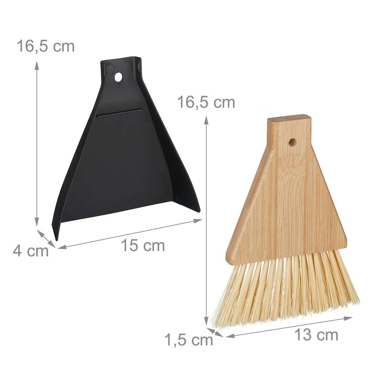 2XTISCHKEHRSET - Beige/Schwarz, Holz/Kunststoff (15/16.5/4cm) - Relaxdays