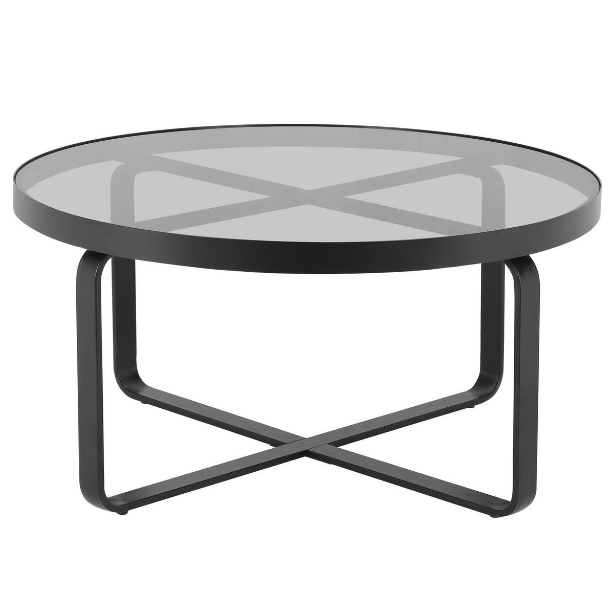 COUCHTISCH - Glas / Metall - Grau / Schwarz - Schwarz/Grau, Glas/Metall (80/80/40cm) - home24