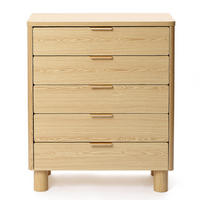 MODERNE Kommode mit fünf Schubladen, Eichenholzoptik, MDF | B 80 cm x T 40 cm x H 95 cm - Gelb/Hellgelb, Holz (80/95/40cm) - Hometopia