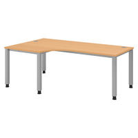 SCHREIBTISCH Serie-Q Gestell: Silber 120/200/74 cm in Eichefarben - Eichefarben, Holzwerkstoff (120/200/74cm) - bümö