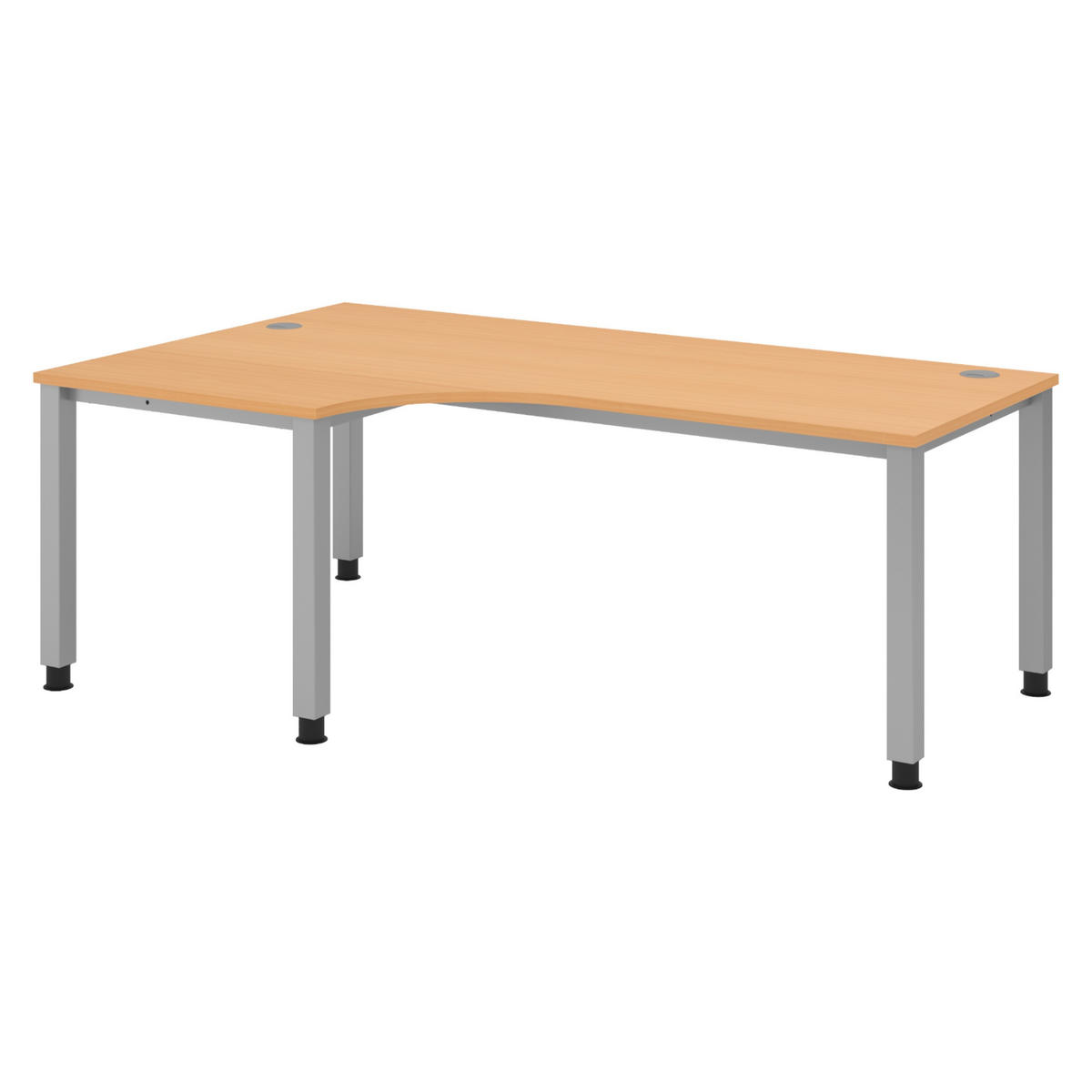 SCHREIBTISCH Serie-Q Gestell: Silber 120/200/74 cm in Eichefarben - Eichefarben, Holzwerkstoff (120/200/74cm) - bümö
