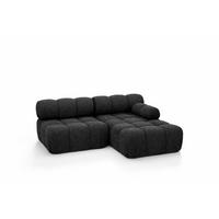 ECKSOFA L-Form Mini II Modular, Bouclé-Stoff Abriamo, Graphit, Rechts, Selia - Graphitfarben, Holz (190/160cm) - Kaiser Möbel