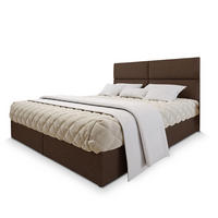 POSTEL BOXSPRING LONIS 140x200 cm, s matrací a úložným prostorem, hnědá - hnědá, kompozitní dřevo/textil (140/200cm) - MASSENO