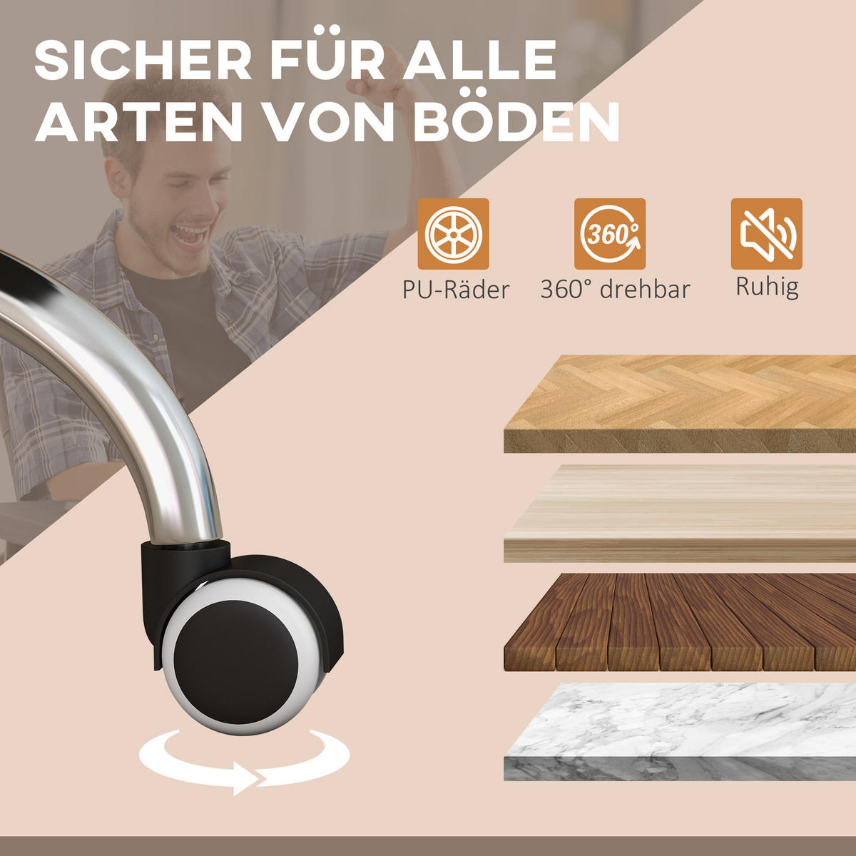 BÜROSTUHL mit Massagefunktion Ergonomischer Chefsessel mit Heizfunktion - Braun, Kunststoff (70/118/64cm) - Vinsetto