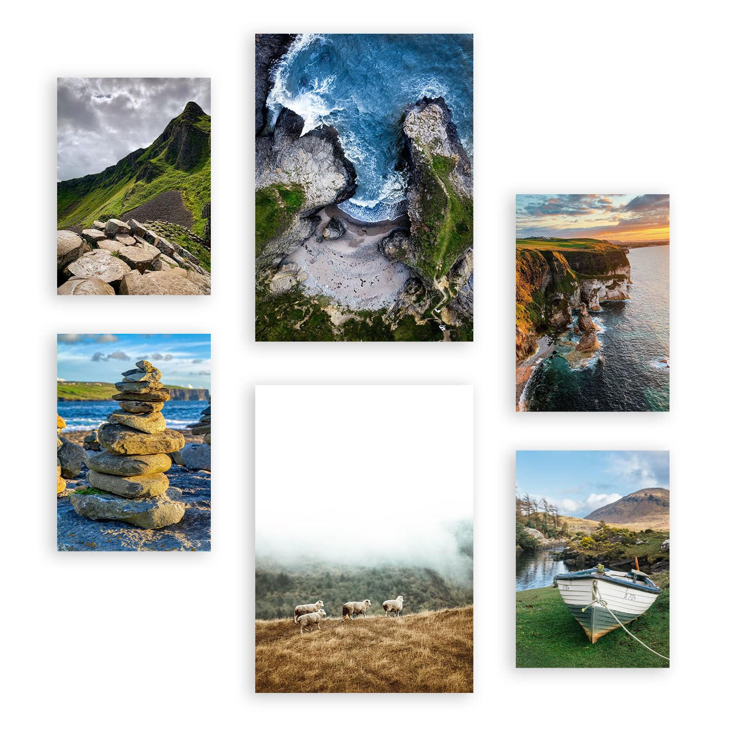 POSTER Set Mit 6 Irland In Fotografie A3 & A4 Rahmenlos - Klar, Papier (29/3cm) - Nacnic