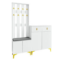 SCHUHSCHRANK aus Spanplatte 83x35x101cm in Weiß mit 2 Schubladen & 2 Türen - Weiß, Holzwerkstoff (83/101/35cm) - Modfu