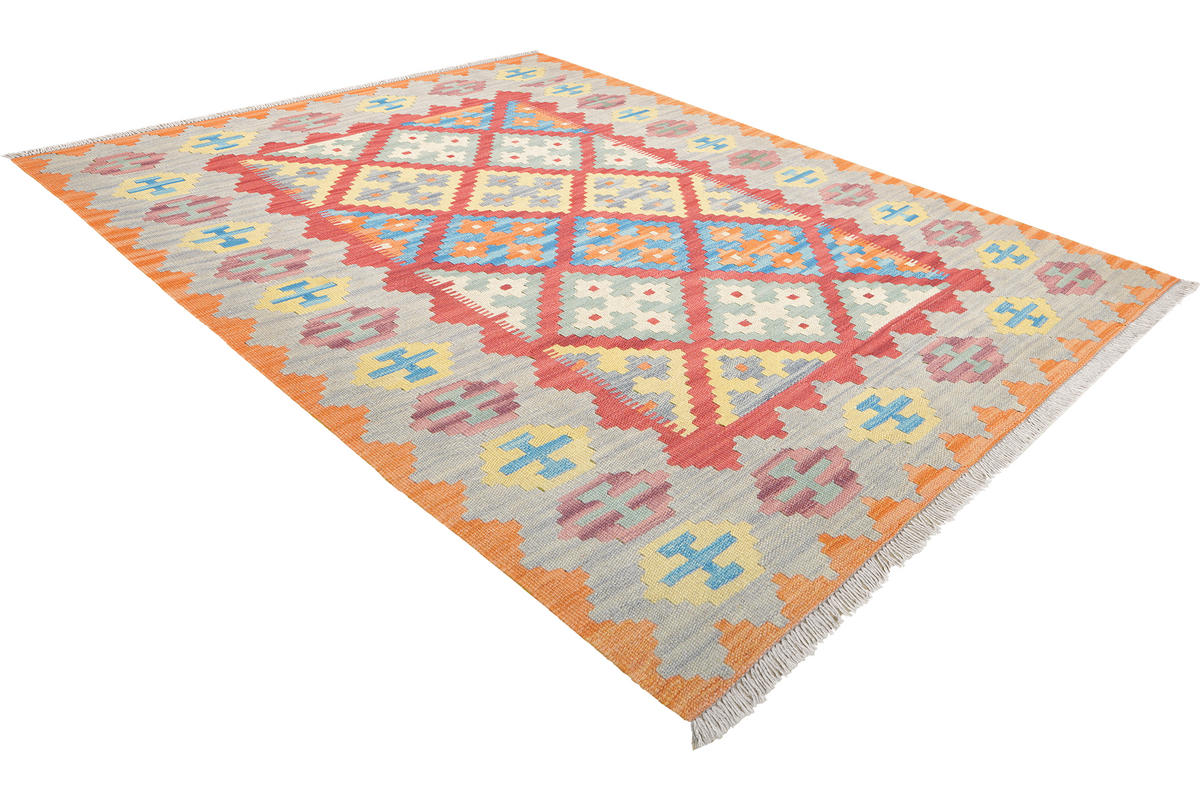 HANDWEBTEPPICH Gashgai Kelim Rot 173/127 cm Schurwolle - Rot, Textil (127/173cm) - Looma