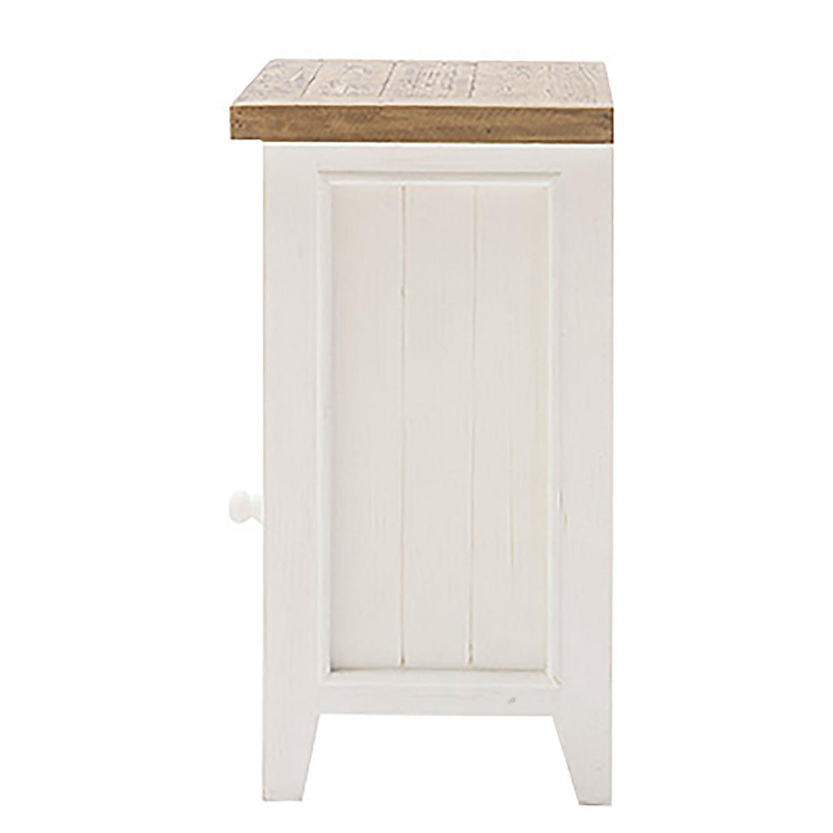 NACHTKOMMODE - Kiefer massiv - Weiß, Holz (45/65/35cm) - home24