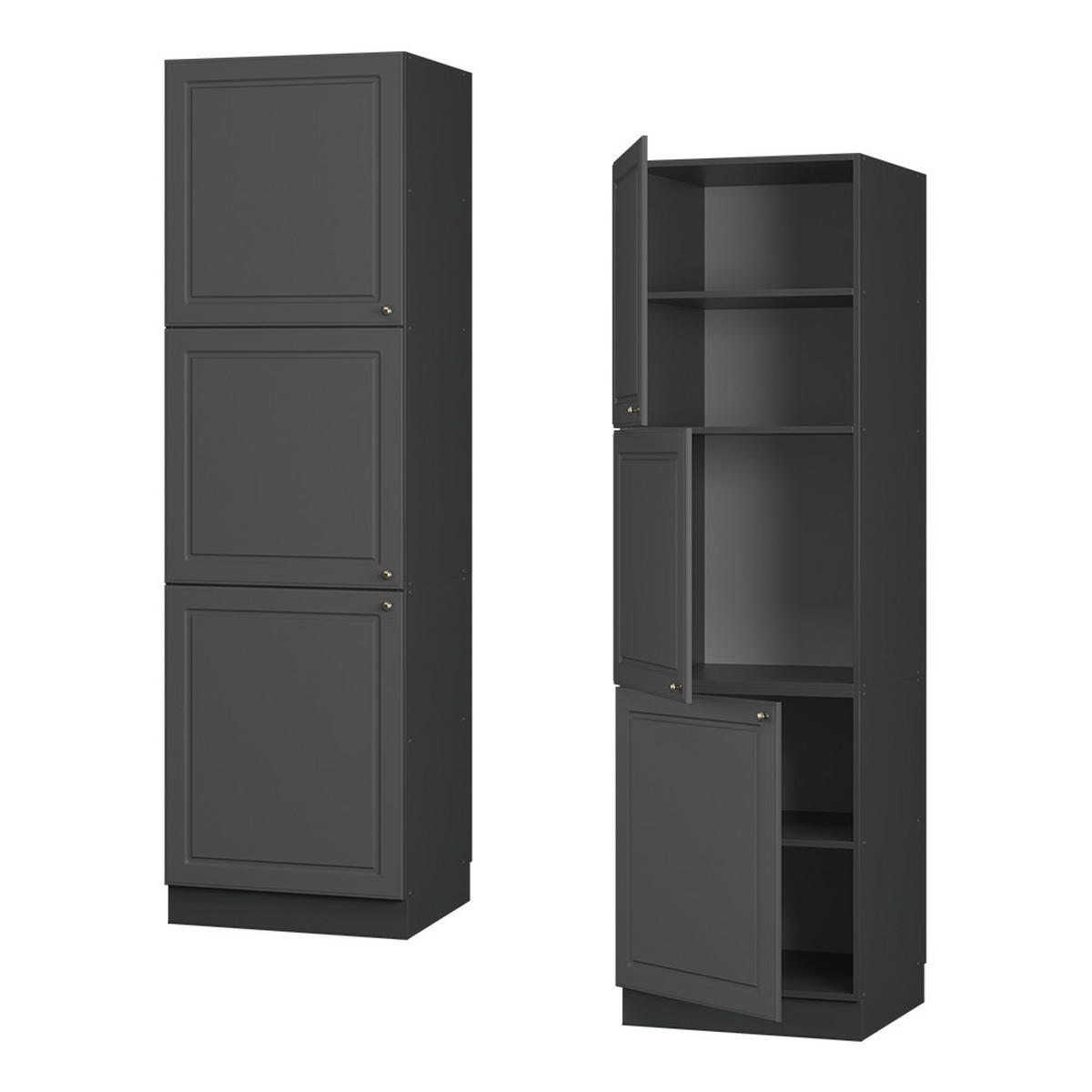 SKŘÍŇKA NA VESTAVĚNOU TROUBU Fame-Line Anthrazit-Gold Landhaus - antracitová, kompozitní dřevo (60/206.8/58cm) - Vicco