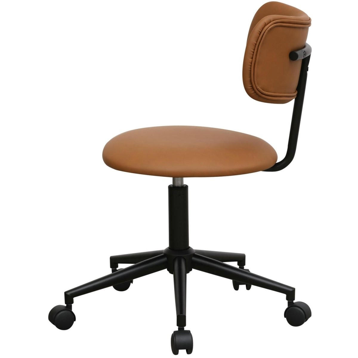 DREHSTUHL höhenverstellbar in Kunstleder Cognacbraun - Schwarz/Braun, Textil/Metall (56/74/57cm) - Furnhouse