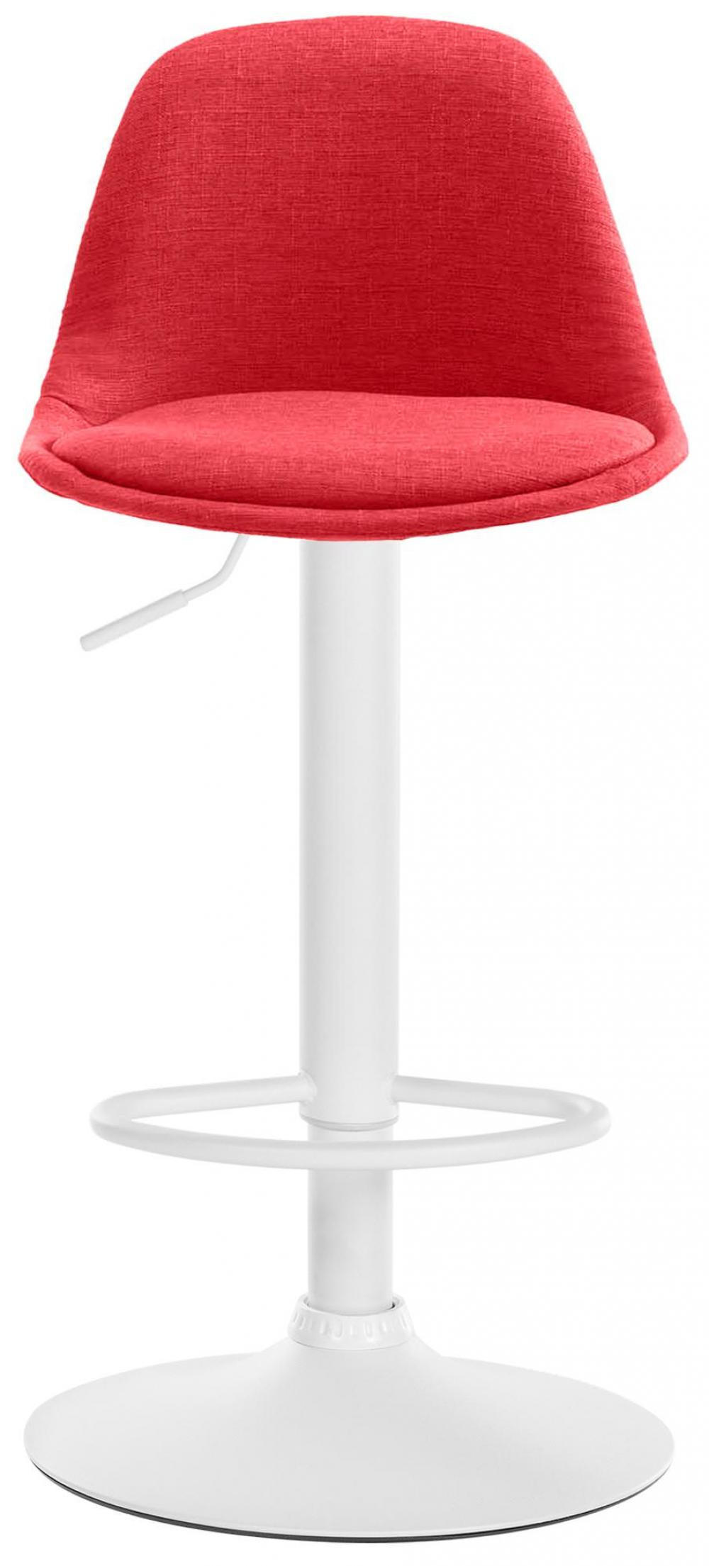 BARHOCKER Stoff rot - Rot/Weiß, Textil/Metall (39/82/43cm) - CLP