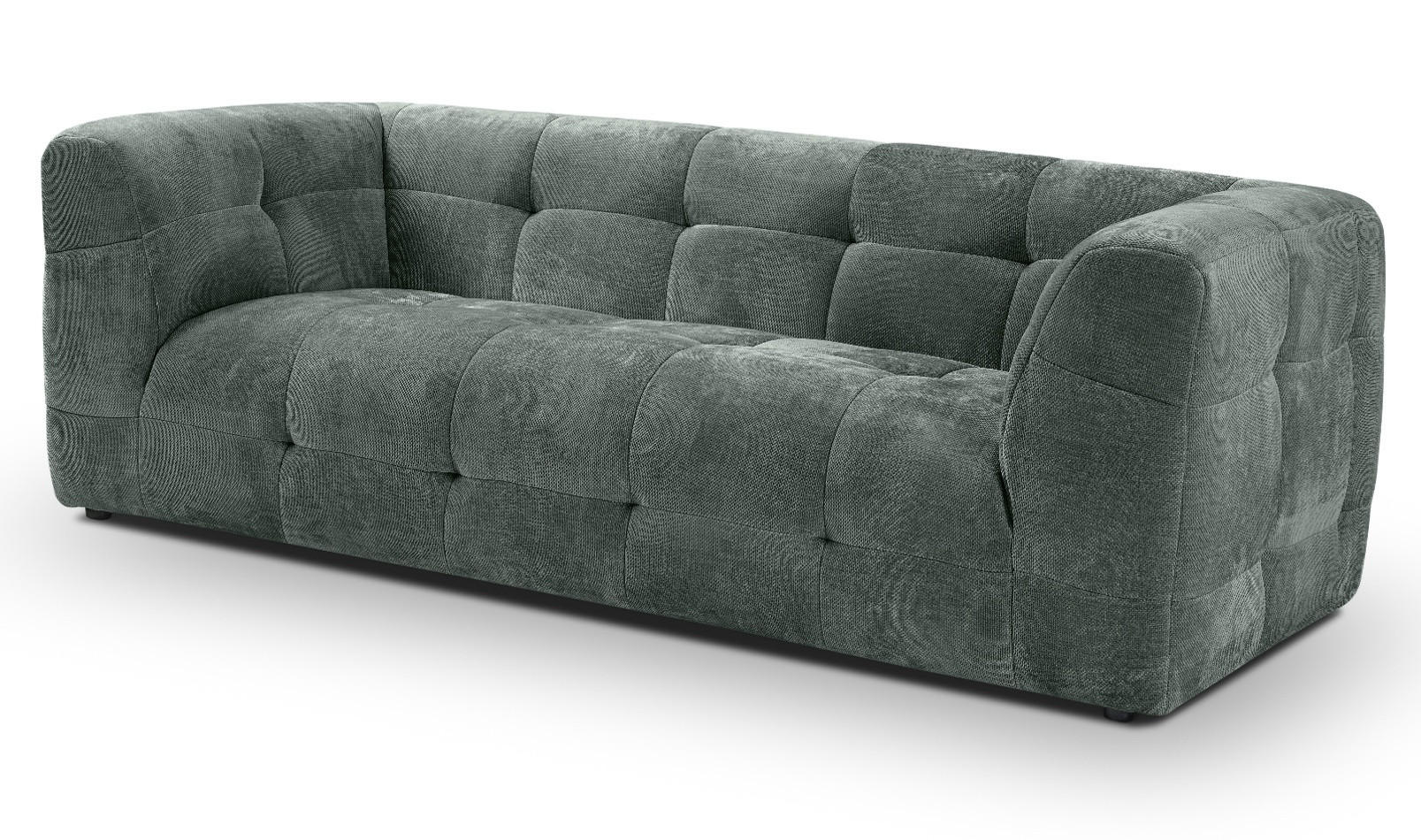 SOFA petrol Strukturstoff, Couch 2,5-Sitzer 217 cm mit Steppoptik - Petrol, Holz/Textil (217/72/96cm) - Inn.Furn