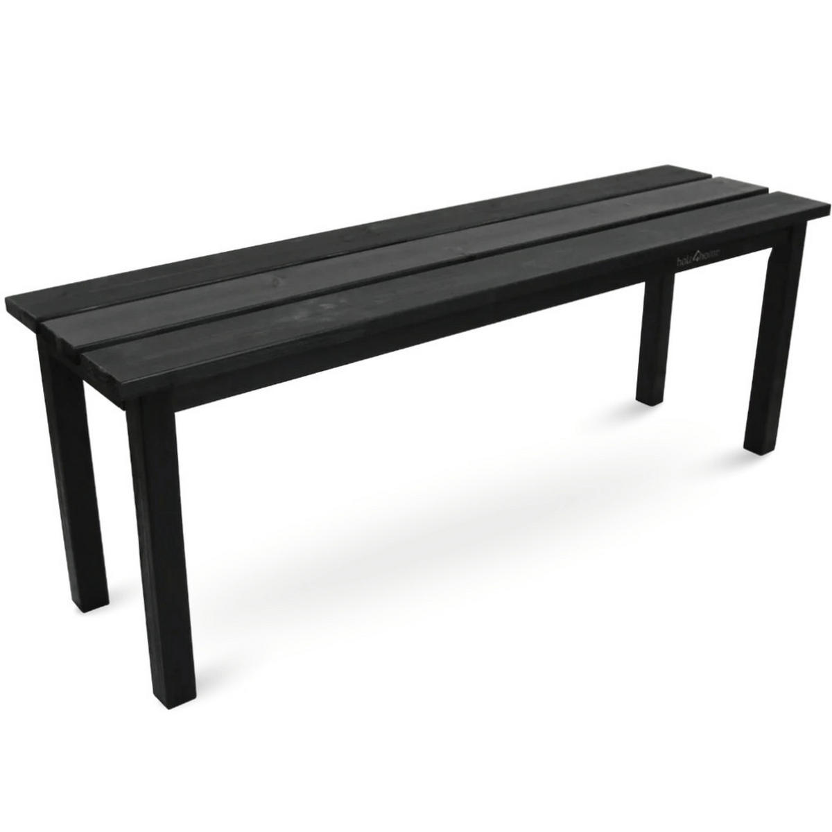 GARTENBANK wetterfest Holz LYDIA 3 Sitzer Schwarz - Schwarz, Holz (118/43.5/33cm) - DELUKE