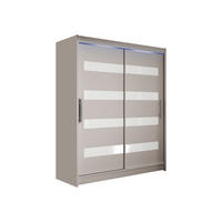 SCHWEBETÜRENSCHRANK Westa IV, mit RGB LED Beleuchtung - Kaschmir/Silberfarben, Holzwerkstoff/Metall (150/200/58cm) - MIRJAN24