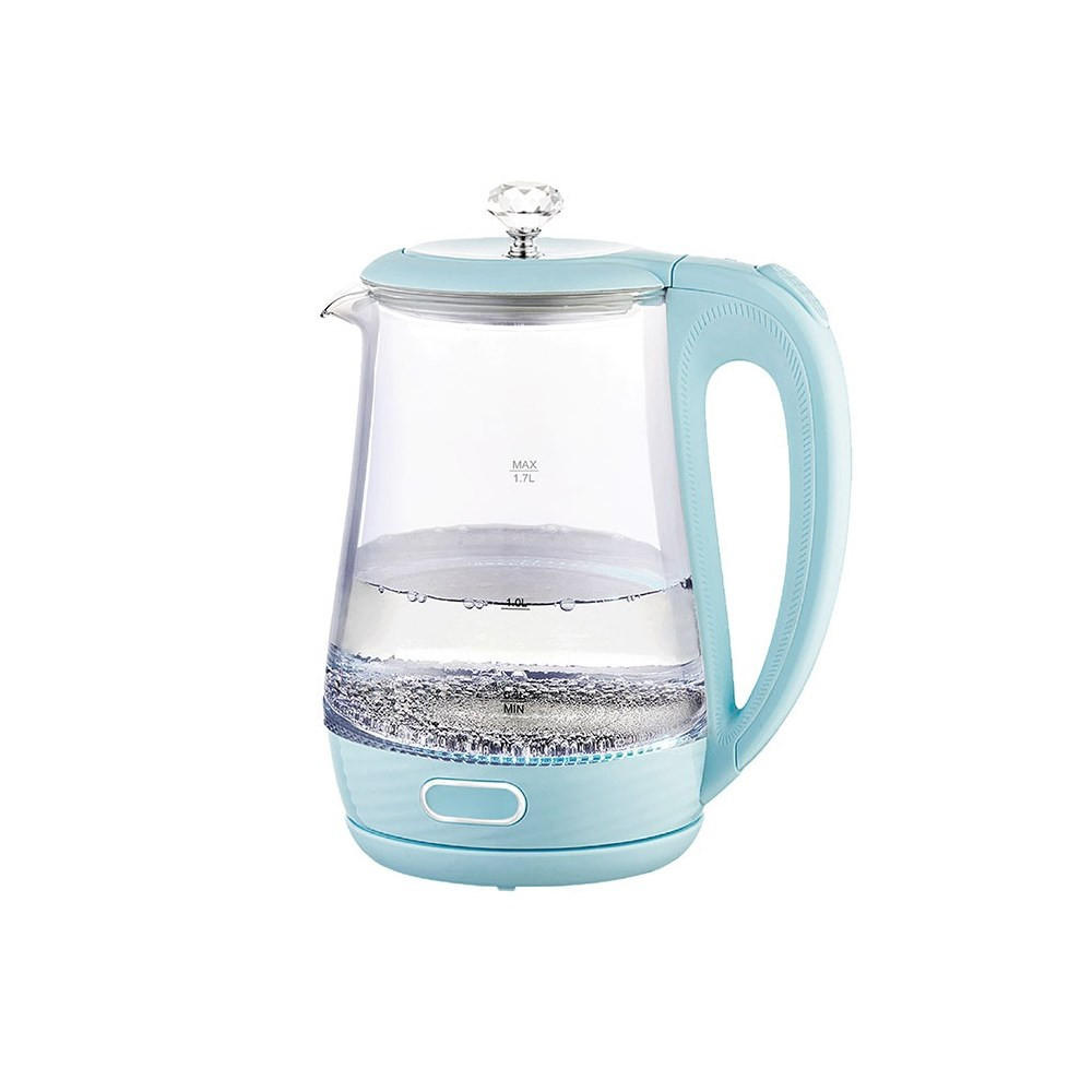 WASSERKOCHER ELEKTRISCH Hellblau 19.5/14/24 cm MR052BLUE - Hellblau, Glas (14/24/19.5cm) - Maestro 